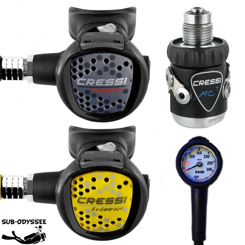 MC9 COMPACT Pack Détendeur + Octopus Compact + Manomètre - Cressi 1 MC9 COMPACT Pack Détendeur + Octopus Compact + Manomètre - Cressi