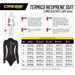 Maillot TERMICO CRESSI Manches Longues Dame 2mm 7 Maillot TERMICO CRESSI Manches Longues Dame 2mm -CRESSI Soldes Boutique termico dame manche long ta 2